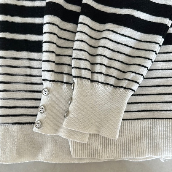 Black and white striped cardigan NWT - Picture 2 of 5